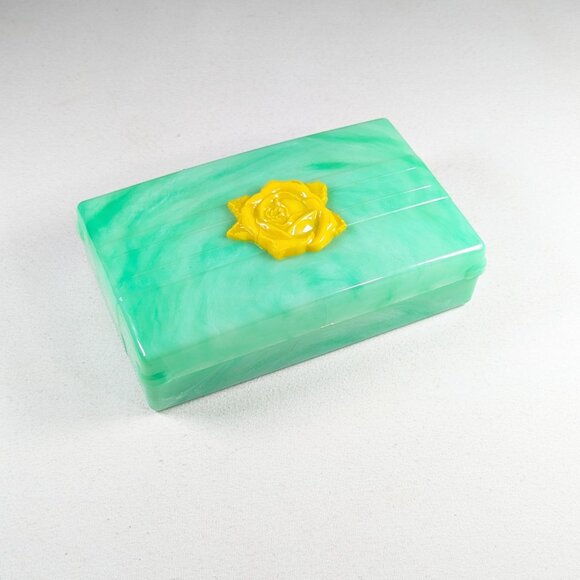 Mint Green plastic stationery box made in Canada - Picture 8 of 11